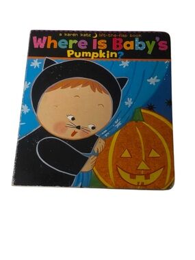 HARDCOVER Where Is Baby's Pumpkin? - Blue/Black Kids Lift-the-Flap Board Book